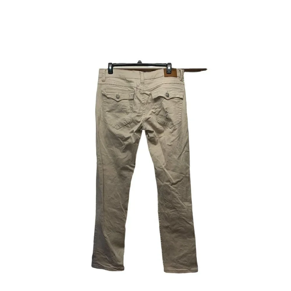 True Religion Geno Relaxed Slim Cream Pants 38 Waist 40 Length 33
